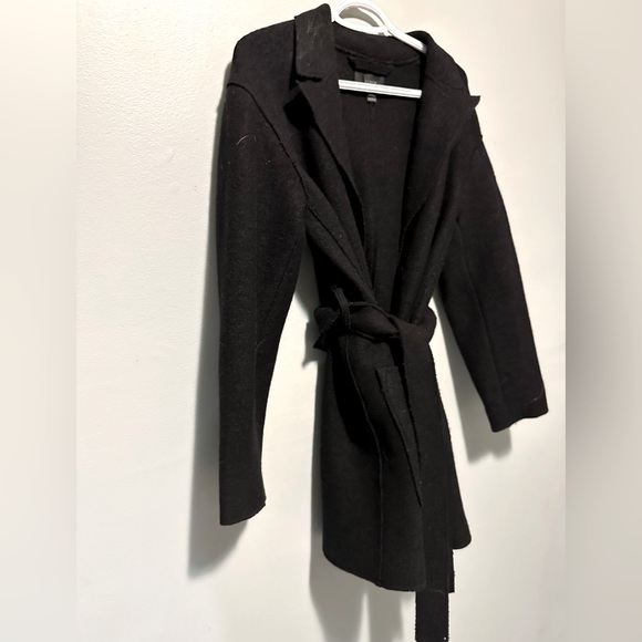 J.Crew Black Wool Blend tie waist no button cardigan sweater size XS - Picture 3 of 6